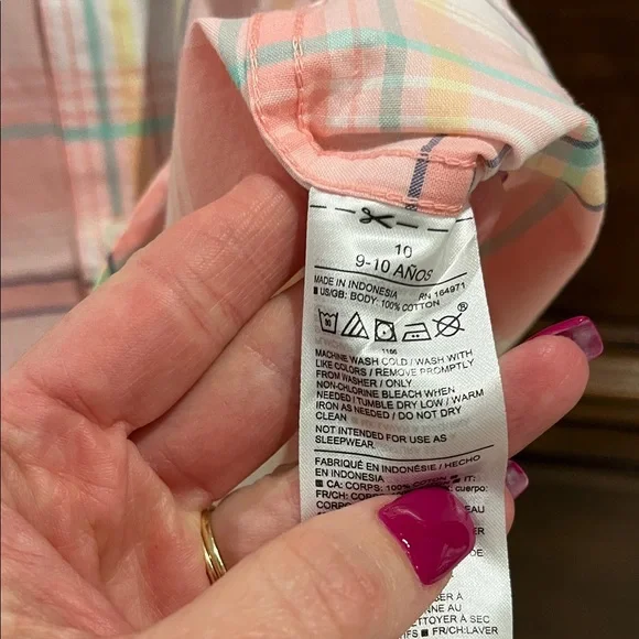 NWT! Janie and Jack Pink Plaid Button-Down Shirt - Picture 5 of 6